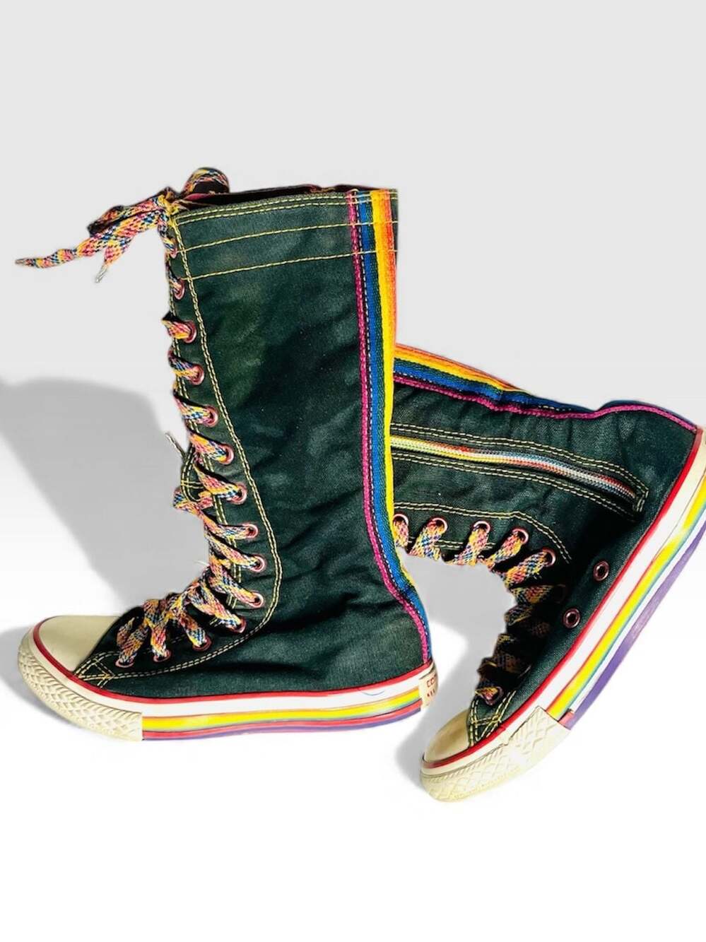 Converse All Star Chuck Taylor XXHI Knee High Black Neon Rainbow 🌈 Sneaker kids